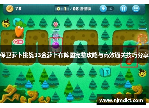 保卫萝卜挑战33金萝卜布阵图完整攻略与高效通关技巧分享